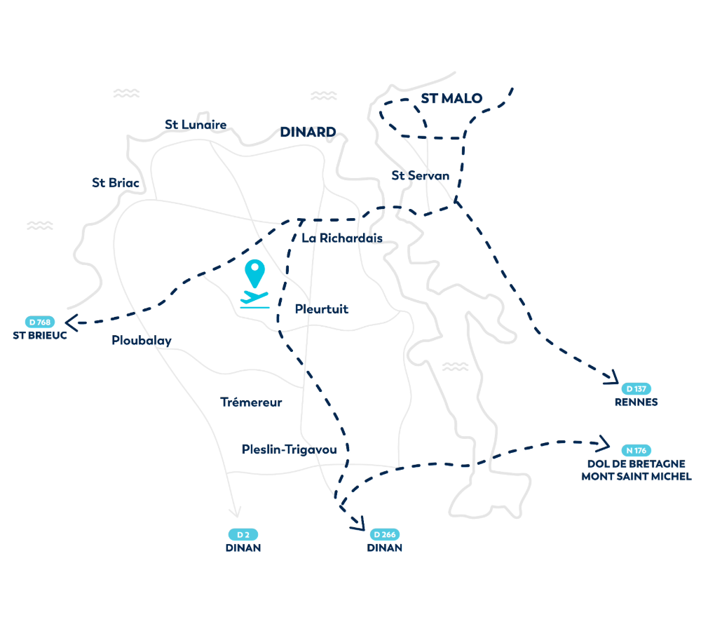 carte accès Dinard aéroport Bretagne