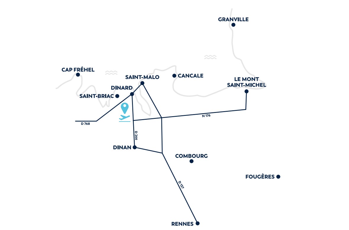 Plan d'accès aéroport Dinard Bretagne